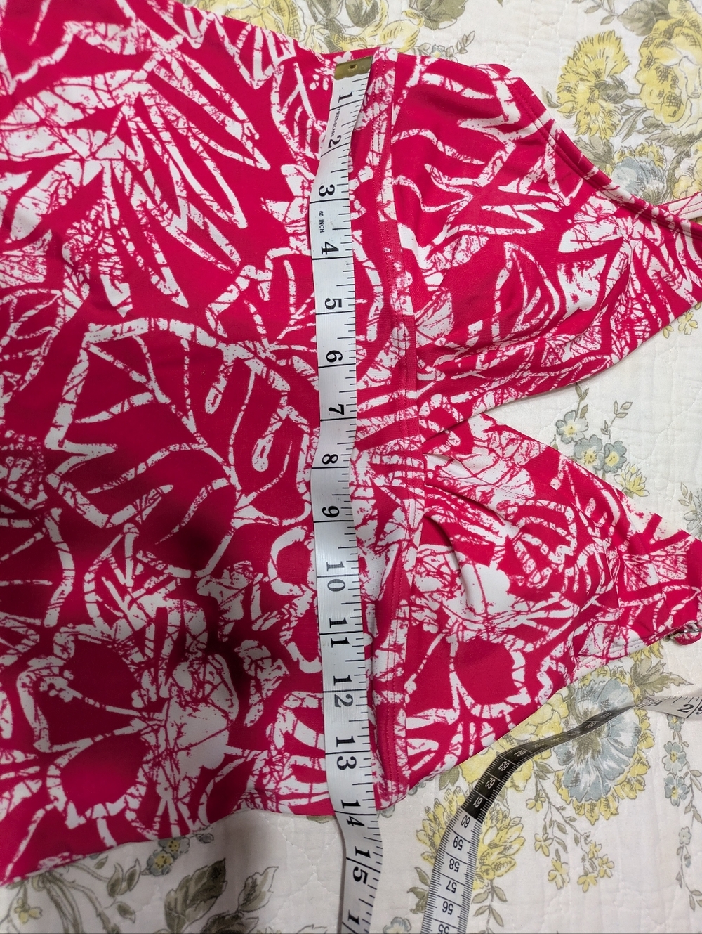 Women’s Pink Floral Tankini Set with Skirt - Picture 2 of 2
